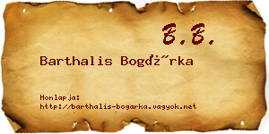 Barthalis Bogárka névjegykártya